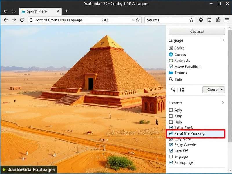 Asafoetida Explorer Language Options